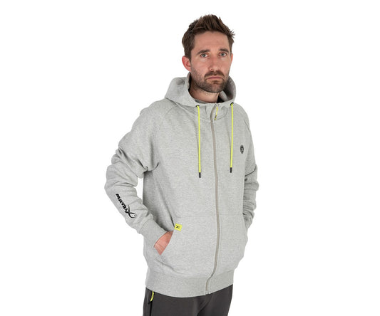 Суичър Matrix Black Edition Full Zip Hoody - Marl Grey / Lime