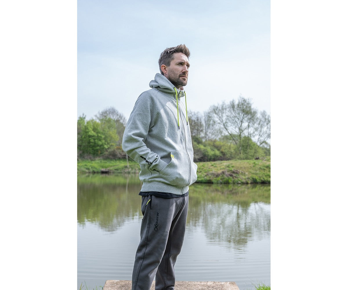 Суичър Matrix Black Edition Full Zip Hoody - Marl Grey / Lime
