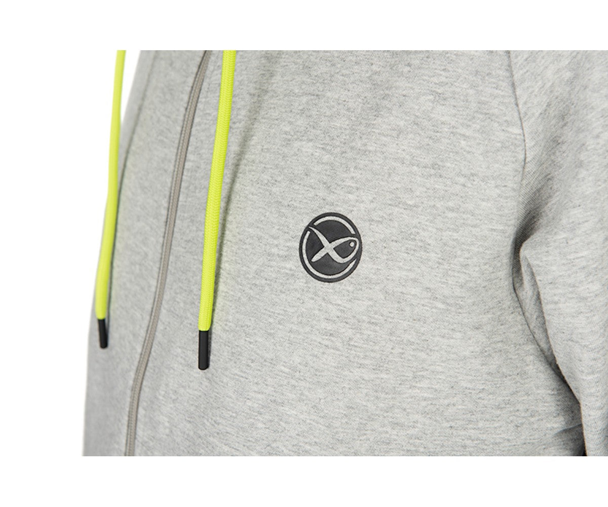 Суичър Matrix Black Edition Full Zip Hoody - Marl Grey / Lime