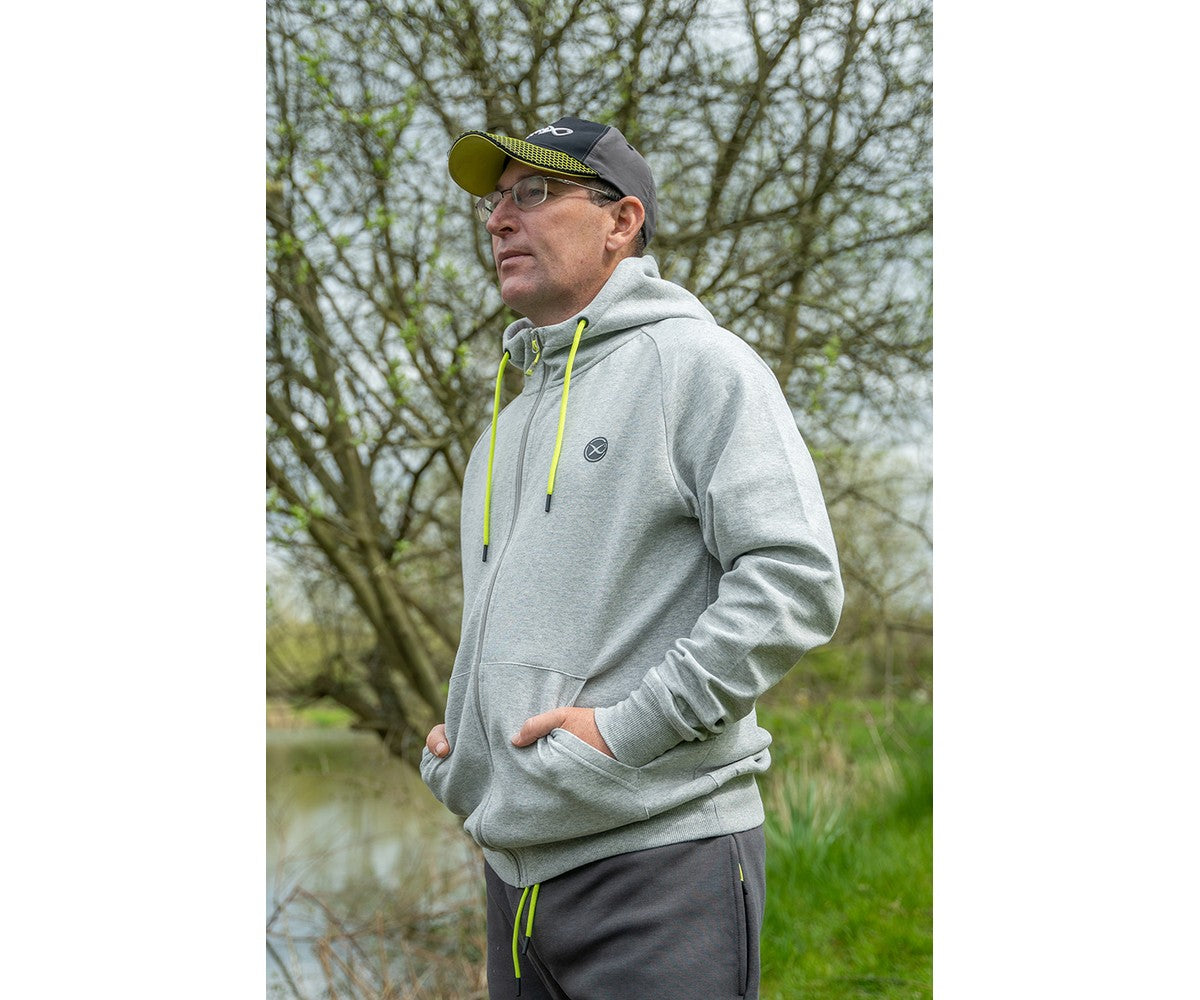 Суичър Matrix Black Edition Full Zip Hoody - Marl Grey / Lime