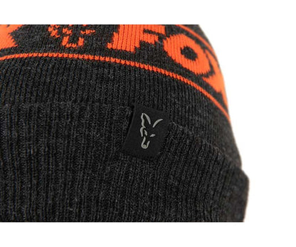 Шапка Fox Collection Bobble - Black & Orange
