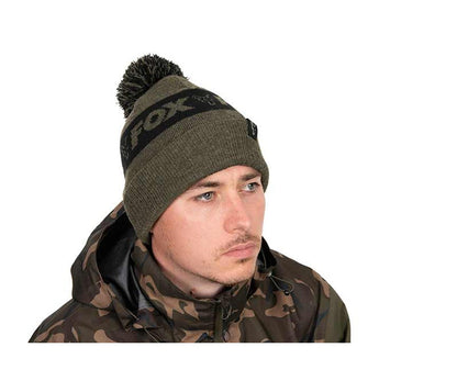 Шапка Fox Collection Bobble - Green & Black