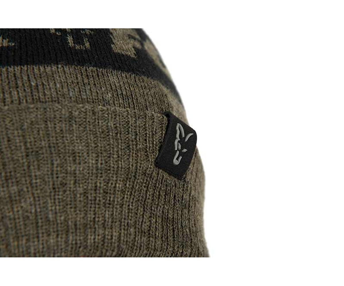 Шапка Fox Collection Bobble - Green & Black