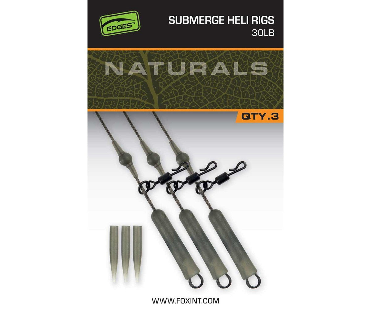 Готов хеликоптер монтаж Fox Edges Naturals Submerge Heli Rig Leaders
