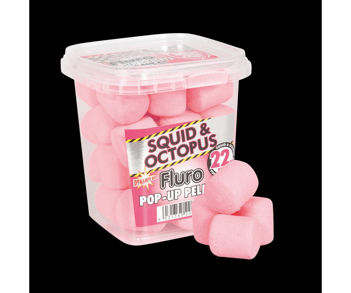 Плуващи пелети DB Fluoro Pop Up Pellets - Squid and Octopus