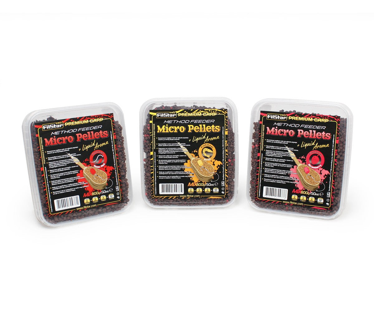 Микро пелети микс + Течен ароматизатор FilStar Premium Carp Method Feeder