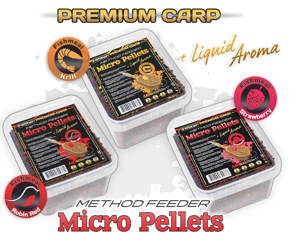 Микро пелети микс + Течен ароматизатор FilStar Premium Carp Method Feeder