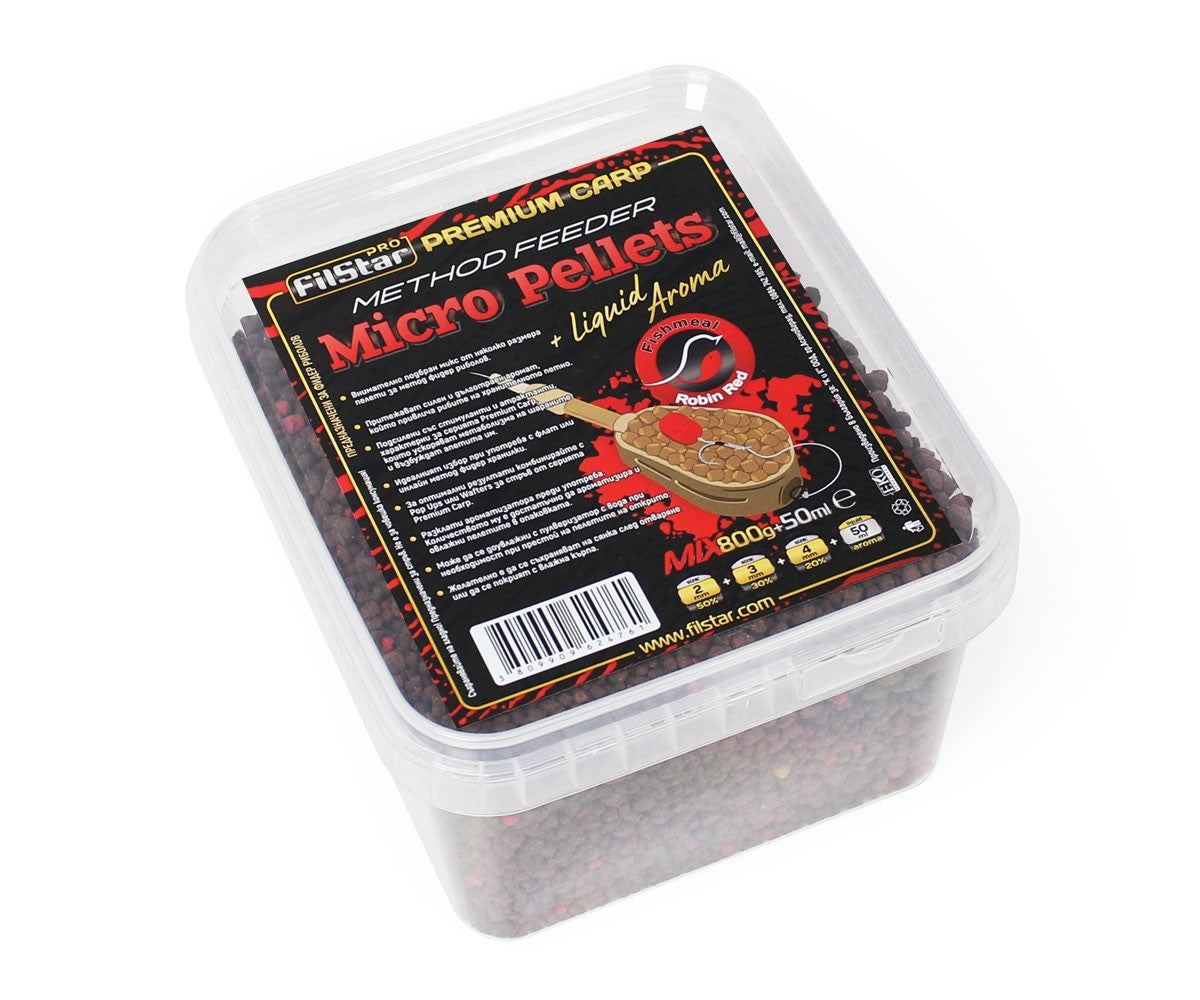 Микро пелети микс + Течен ароматизатор FilStar Premium Carp Method Feeder
