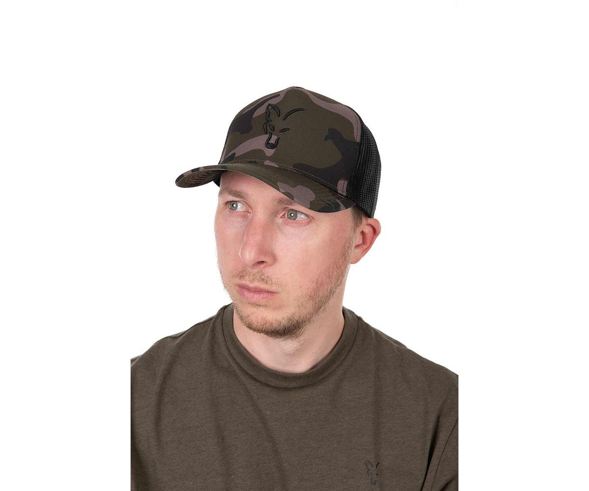 Шапка Fox Black / Camo Trucker