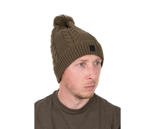 Шапка Fox Khaki Knitted Bobble