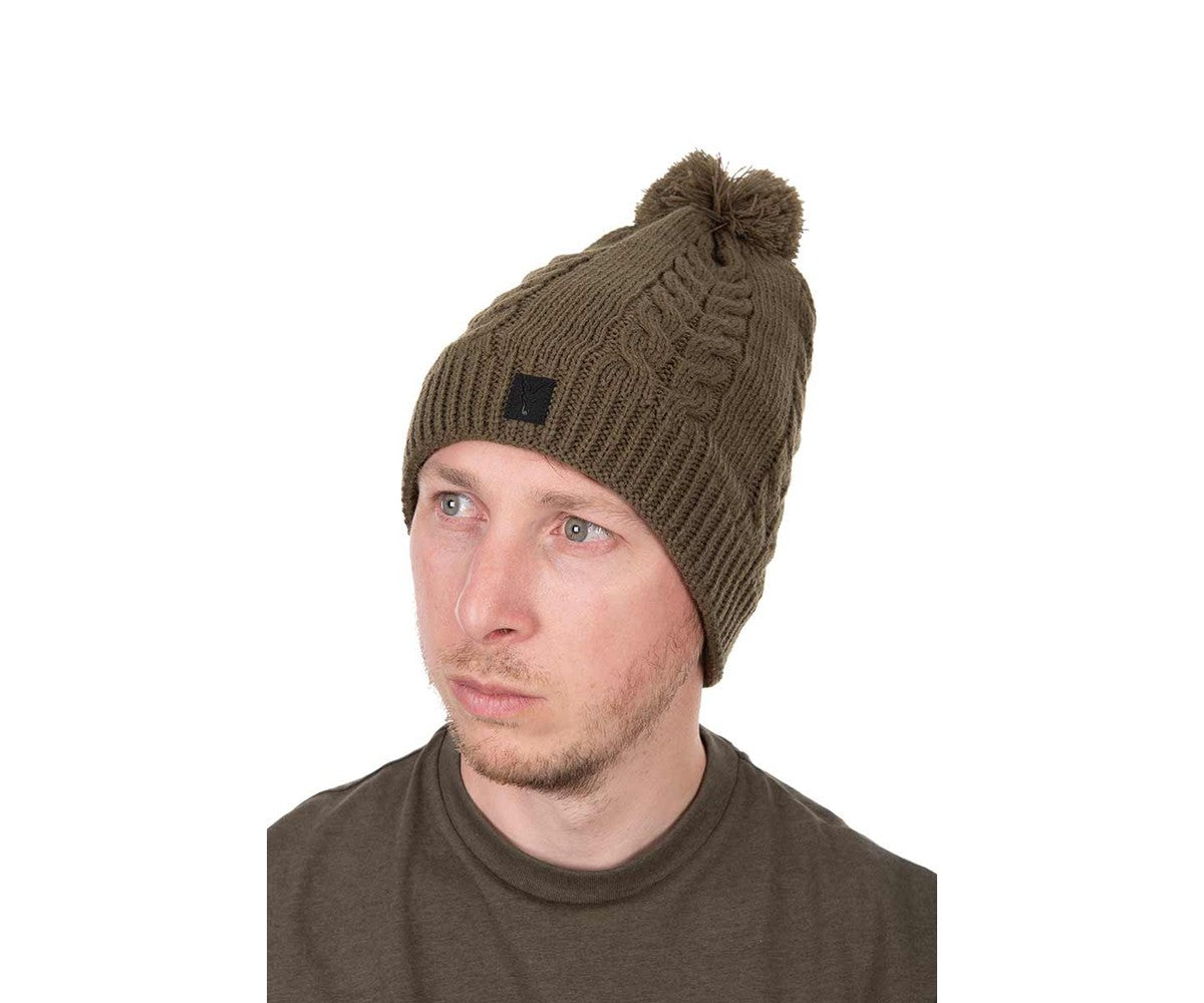 Шапка Fox Khaki Knitted Bobble
