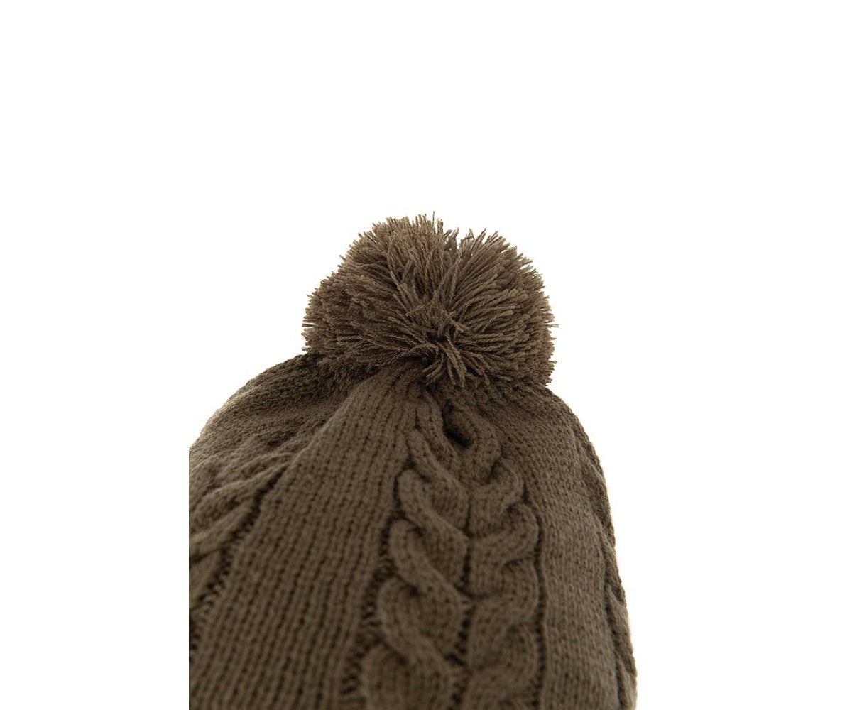 Шапка Fox Khaki Knitted Bobble