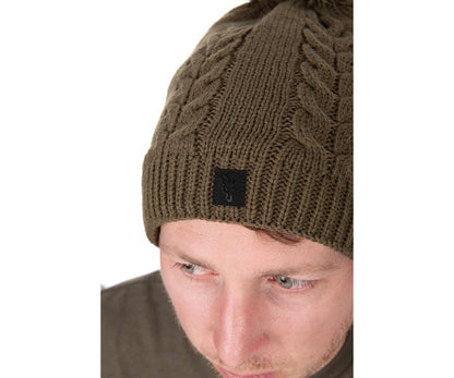 Шапка Fox Khaki Knitted Bobble