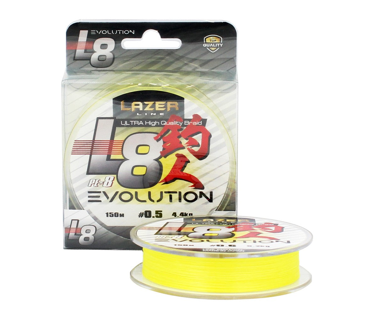 Плетено влакно Lazer PE L8 Evolution Fluo Yellow
