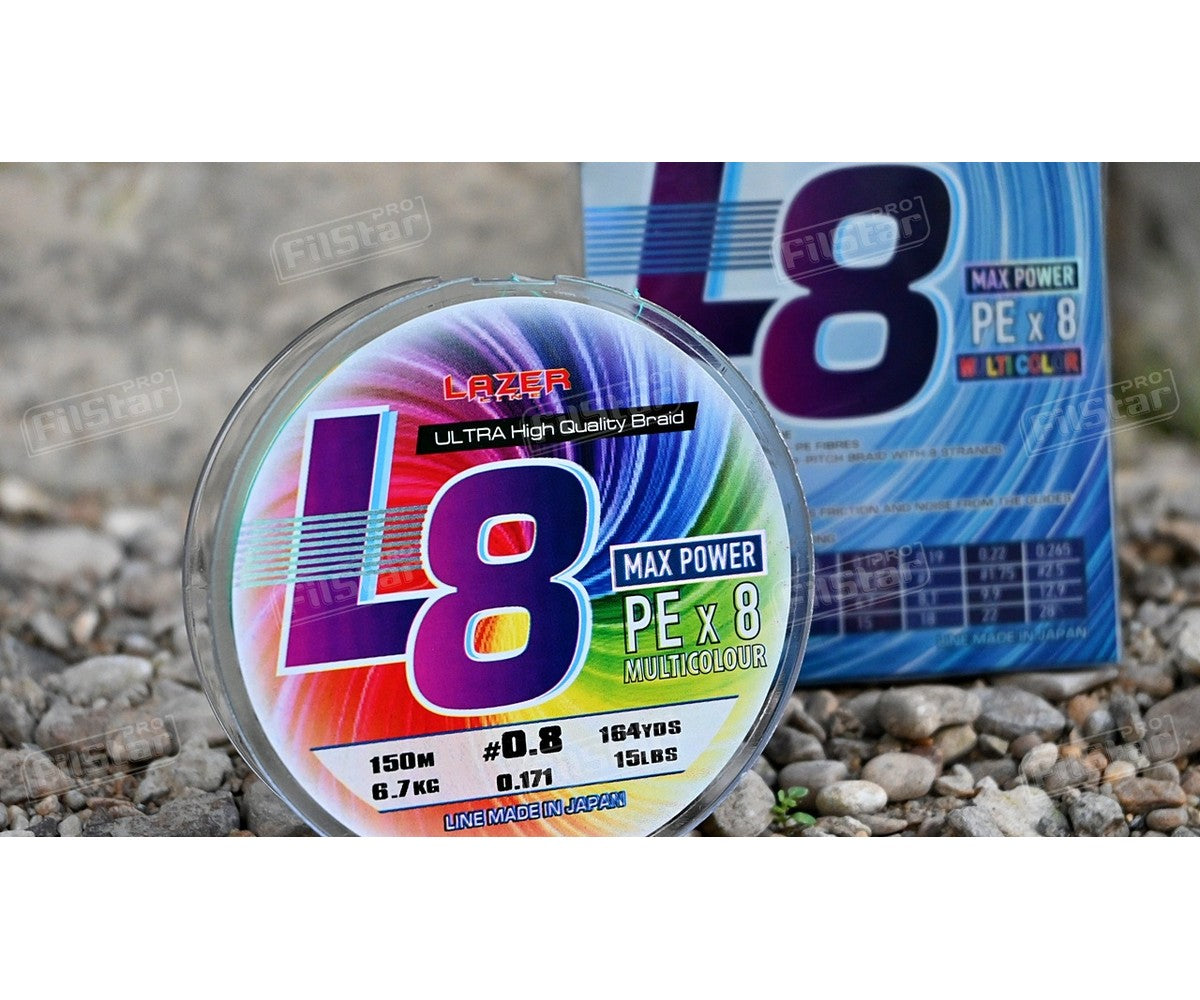 Плетено влакно Lazer PE L8 Multicolour
