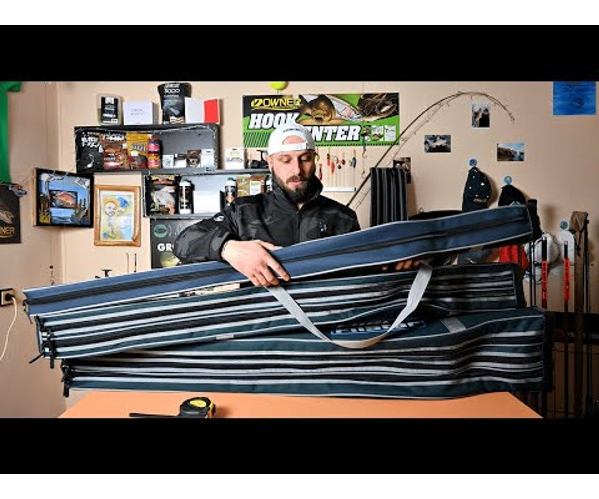 Троен твърд калъф за пръчки с макари